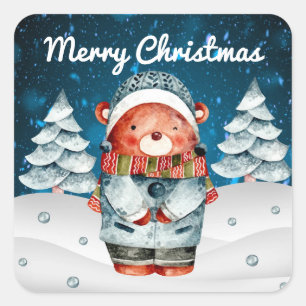 Christmas Bear Winter Snow Stickers