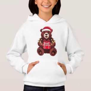Christmas Bear with Gift and Lights