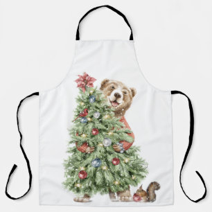 Christmas Bear with Tree Apron