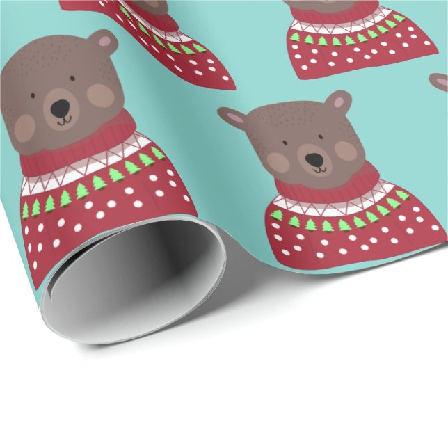 Christmas Bear Wrapping Paper (Roll Corner)