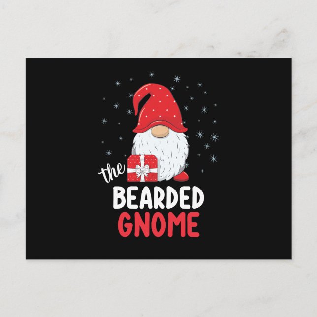 Christmas Bearded Cute Gnome Postcard (Front)