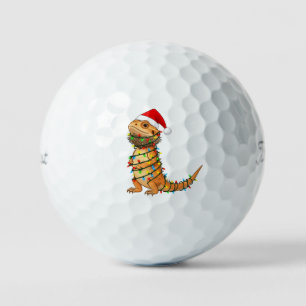 Christmas Bearded Dragon Pogona Vitticeps Santa Golf Balls