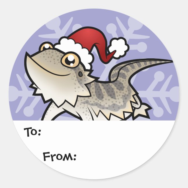 Christmas Bearded Dragon / Rankins Dragon Classic Round Sticker (Front)