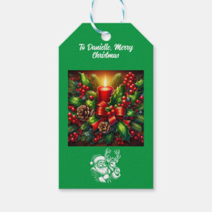 Christmas Beautiful Candle and Polar Bear Gift Tags