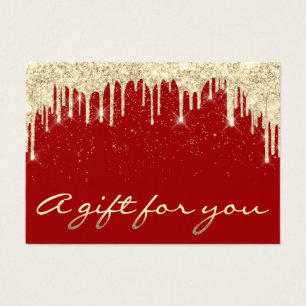 Christmas Beauty Salon Hair Gold Confetti Gift Red