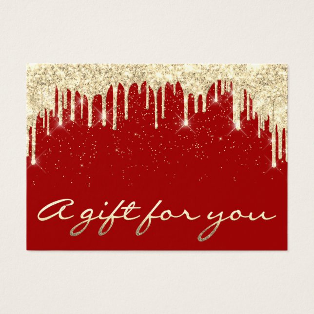 Christmas Beauty Salon Hair Gold Confetti Gift Red (Front)