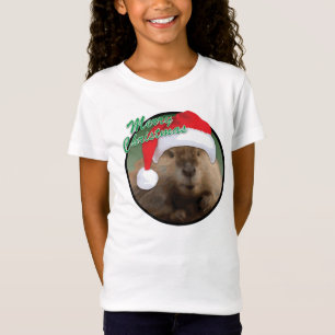 Christmas Beaver - Girls' Bella Fitted T-Shirt