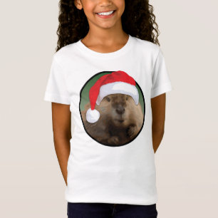 Christmas Beaver - Girls' Bella Fitted T-Shirt