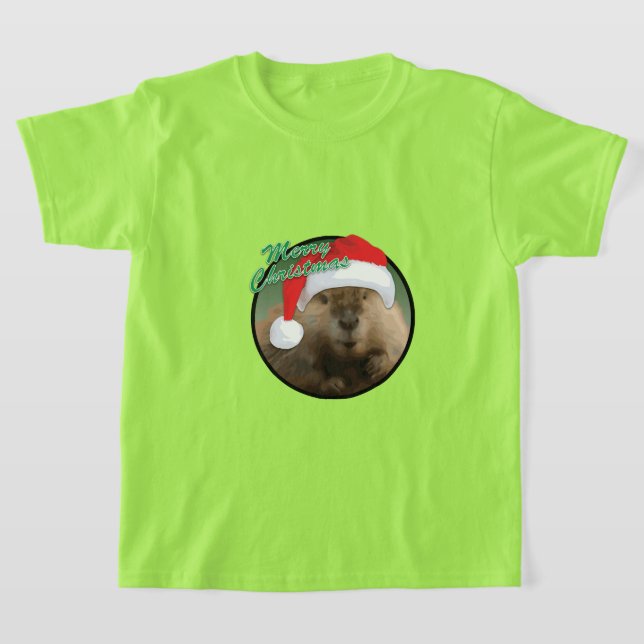 Christmas Beaver - Kids' Basic T-Shirt (Laydown)