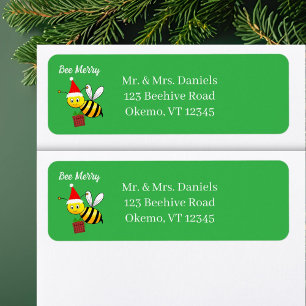 Christmas Bee with Gift Bee Merry Return Address