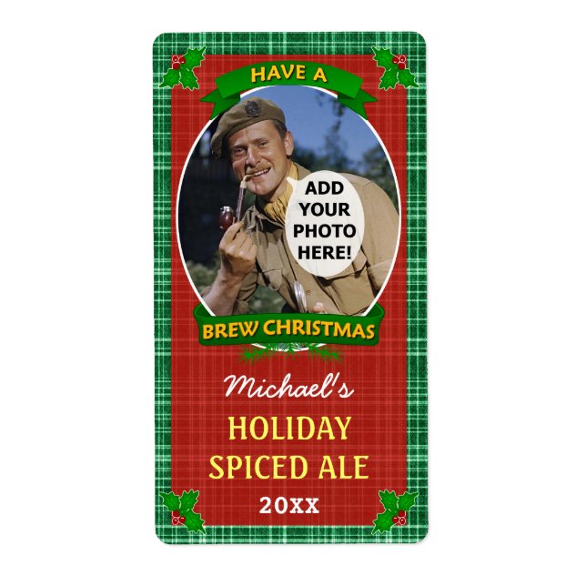 Christmas Beer Customised Photo Green Plaid (Front)