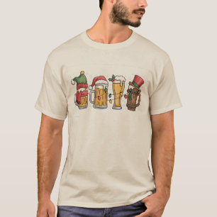 Christmas Beer Drinking Lover Gift Party Spirit T-Shirt