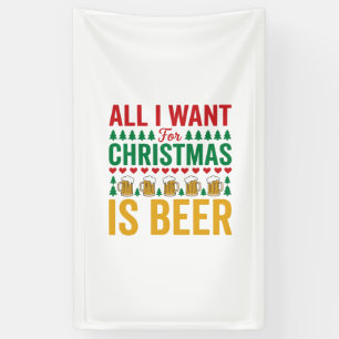 Christmas Beer Funny Holiday Drinking Design Banner