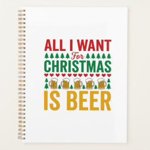 Christmas Beer Funny Holiday Drinking Design Planner