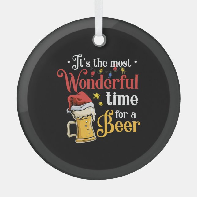 Christmas Beer Glass Tree Decoration (Front)