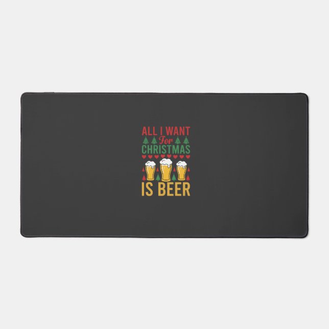Christmas Beer Holiday Drinking Desk Mat (Front)
