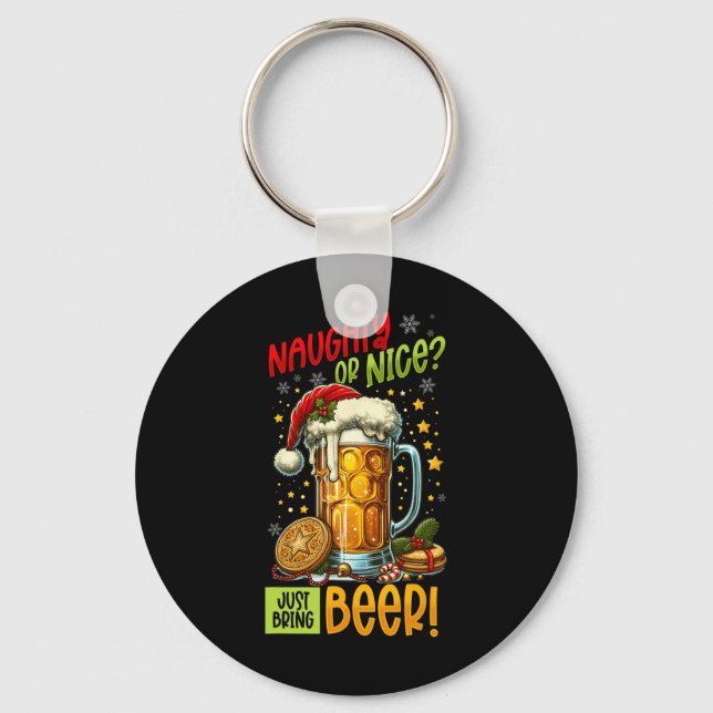 Christmas Beer Lover  Key Ring (Front)