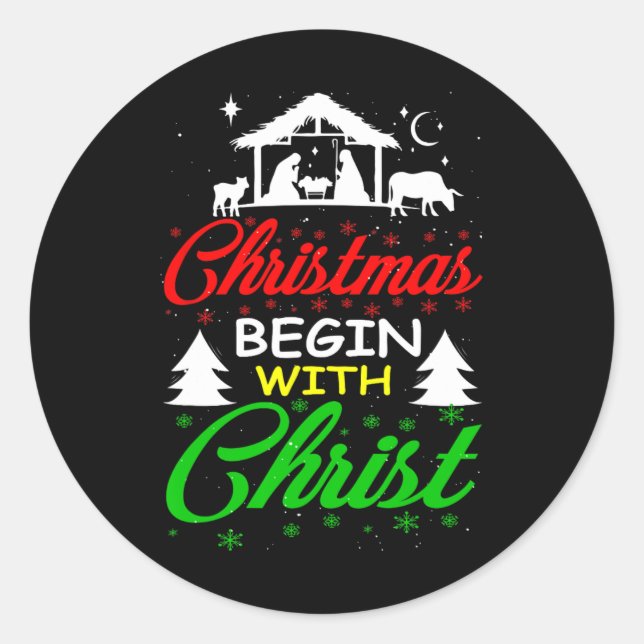 Christmas Begin With Christ  Classic Round Sticker (Front)