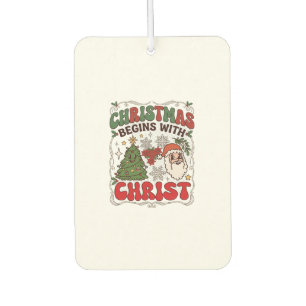 Christmas Begins Christ Santa Claus Tree Snowflake Car Air Freshener
