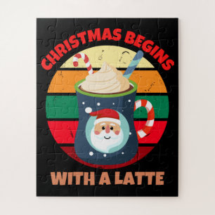 CHRISTMAS BEGINS WITH A LATTE JIGSAW PUZZLE