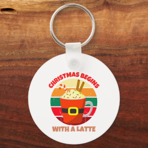 CHRISTMAS BEGINS WITH A LATTE KEY RING