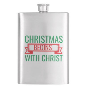 christmas begins with christ-15523 hip flask