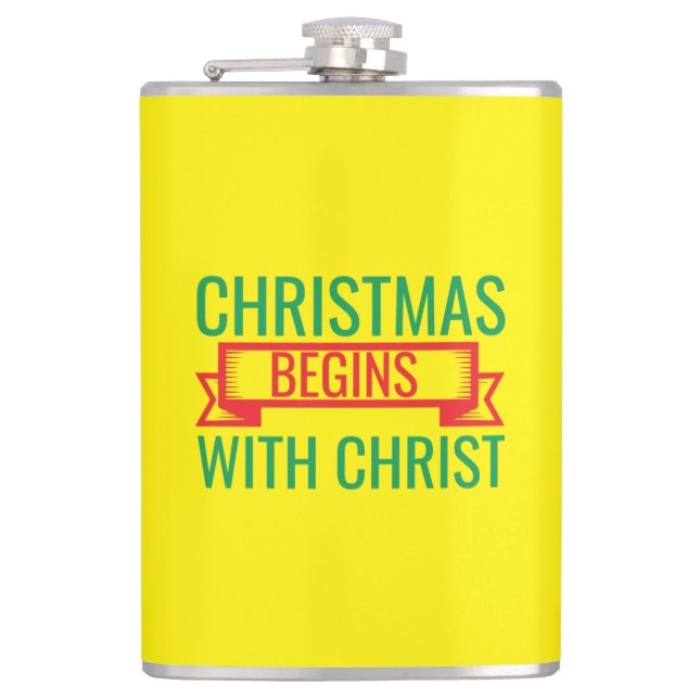 christmas begins with christ-15523 hip flask (Front)