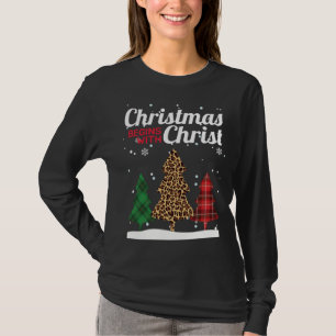 Christmas Begins With Christ Buffalo Plaid Jaguar T-Shirt