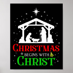 Christmas Begins With Christ Christian Religious J Poster