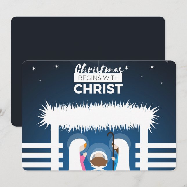 Christmas begins with Christ Holiday Card (Front/Back)