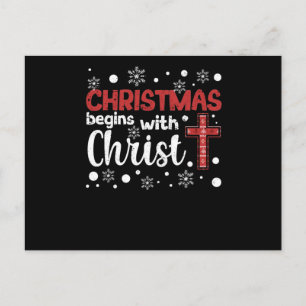 Christmas begins with Christ Jesus Xmas pyjamas Postcard
