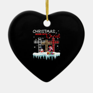 Christmas Begins With Christ Love Flamingo Ceramic Tree Decoration