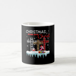 Christmas Begins With Christ Love Flamingo Coffee Mug