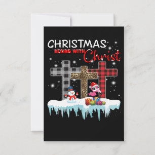 Christmas Begins With Christ Love Flamingo Thank You Card