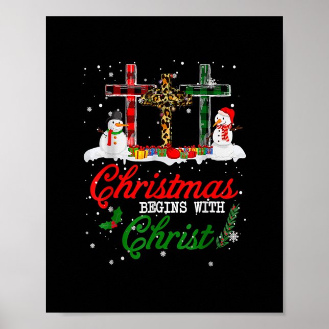 Christmas Begins With Christ Love Jesus Leopard Pl Poster (Front)