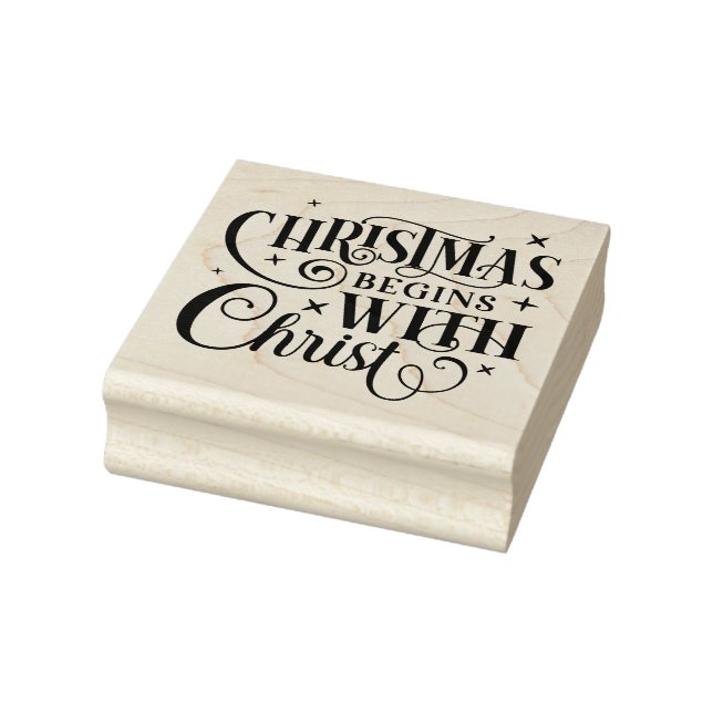 Christmas Begins with Christ Rubber Stamp (Stamp)