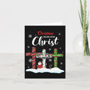 Christmas Begins With Christ Snowman Christian Cro Card