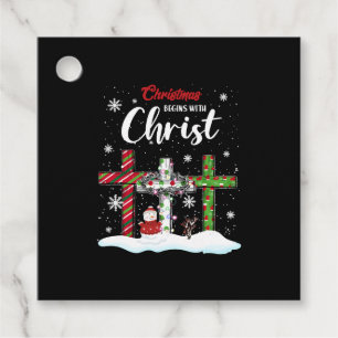 Christmas Begins With Christ Snowman Christian Favour Tags