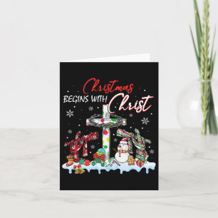 Christmas Begins With Christ Snowman Christian Rel Card