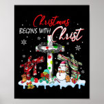 Christmas Begins With Christ Snowman Christian Rel Poster<br><div class="desc">Christmas Begins With Christ Snowman Christian Religious</div>