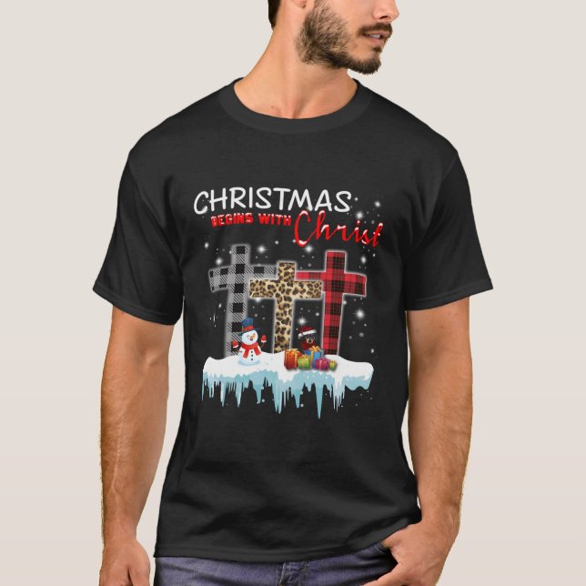 Christmas Begins With Christ Tee Dachshund Christi (Front)