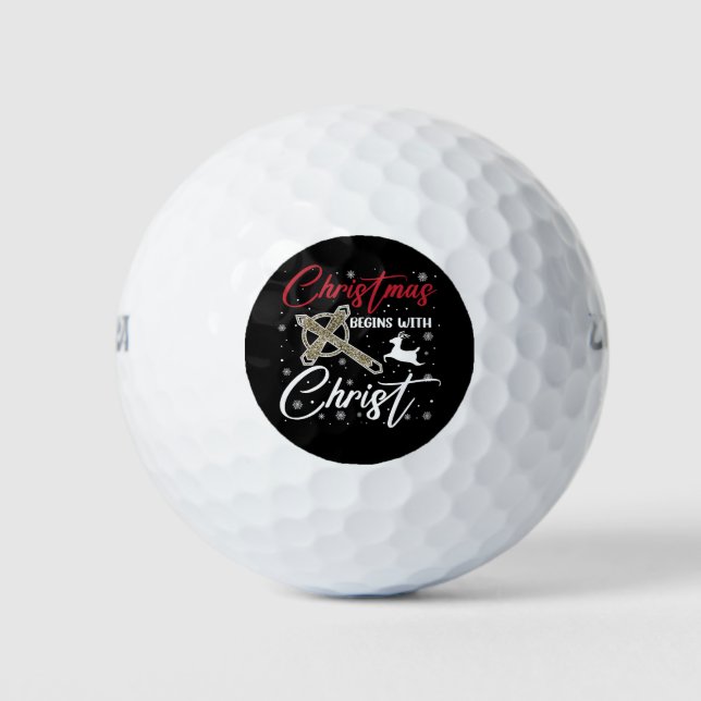 Christmas Begins With Christ Xmas Christian Golf Balls (Front)