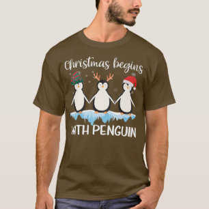 Christmas Begins With Penguin Xmas Animal Activist T-Shirt