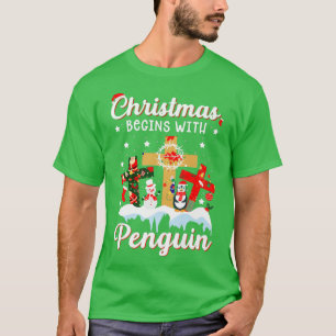 Christmas Begins With Penguin Xmas Animal Activist T-Shirt