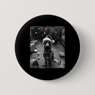 Christmas Belgian Malinois Caught On Camera 6 Cm Round Badge