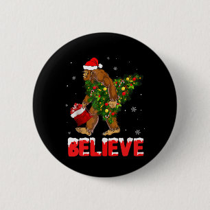 Christmas Believe Bigfoot Funny Xmas Tree For Mens 6 Cm Round Badge