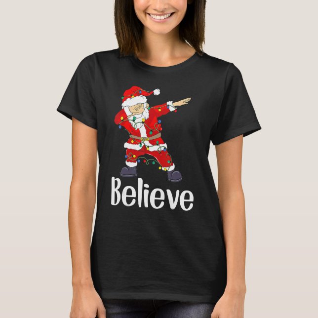 Christmas   Believe Dabbing Santa Claus Kids Boys  T-Shirt (Front)
