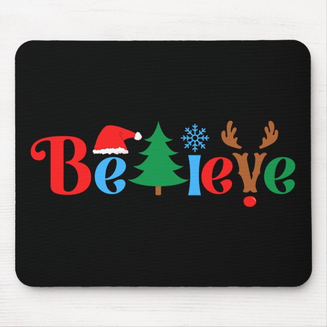 Christmas Believe Mouse Mat (Front)