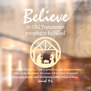 Christmas Believe Nativity Prophecy Window Cling