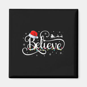 Christmas Believe Santa Claus Funny Family Matchin Magnet